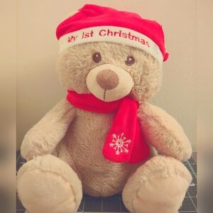 My First Christmas Plush Rattle Crinkle Teddy bear size medium …